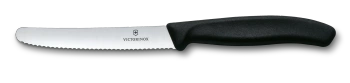 Swiss Classic, nóż, ostrze ząbkowane,11 cm, czarny - Victorinox