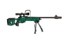 SV-98 CORE™ sniper rifle replica with bipod, scope and sound suppressor - russian green