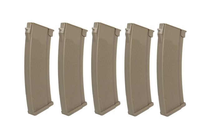 Set of 5 S-Mag magazines for J series - Hi-cap - Tan