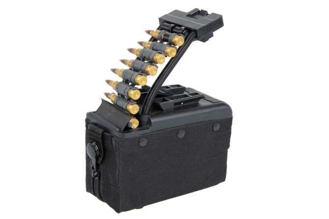 A&K electric box magazine for 2,000 rounds for M249 type replicas with imitation ammunition Black